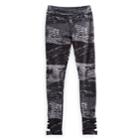 Girls 7-16 So&reg; Lattice High Rise Printed Leggings, Size: 12, Black