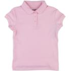 Girls 4-6x Chaps Interlock School Uniform Polo, Girl's, Size: Medium, Light Pink