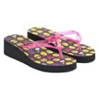 Girls 4-16 Emoji Wedge Flip Flops, Girl's, Size: L(2/3), Multicolor