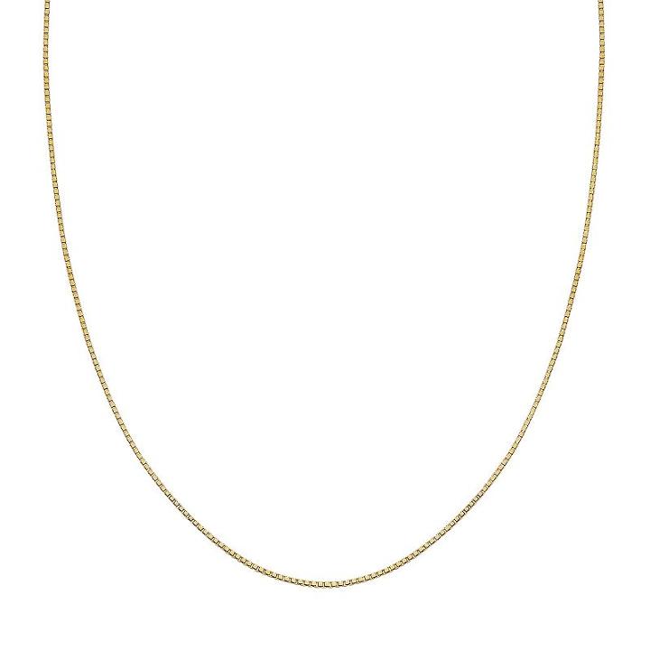 14k Over Silver Box Chain Necklace - 24 In, Women's, Size: 24