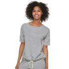 Women's Sonoma Goods For Life&trade; Drawstring Hem Sweatshirt, Size: Xl, Med Grey