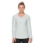 Women's Tek Gear&reg; Microfleece V-neck Sweatshirt, Size: Medium, Light Grey