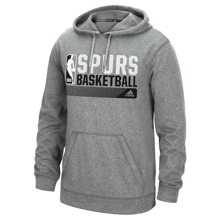 Men's Adidas San Antonio Spurs Icon Status Climawarm Hoodie, Size: Large, Grey