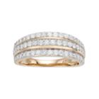 10k Gold 3/4 Carat T.w. Diamond Multi Row Ring, Women's, Size: 8, White