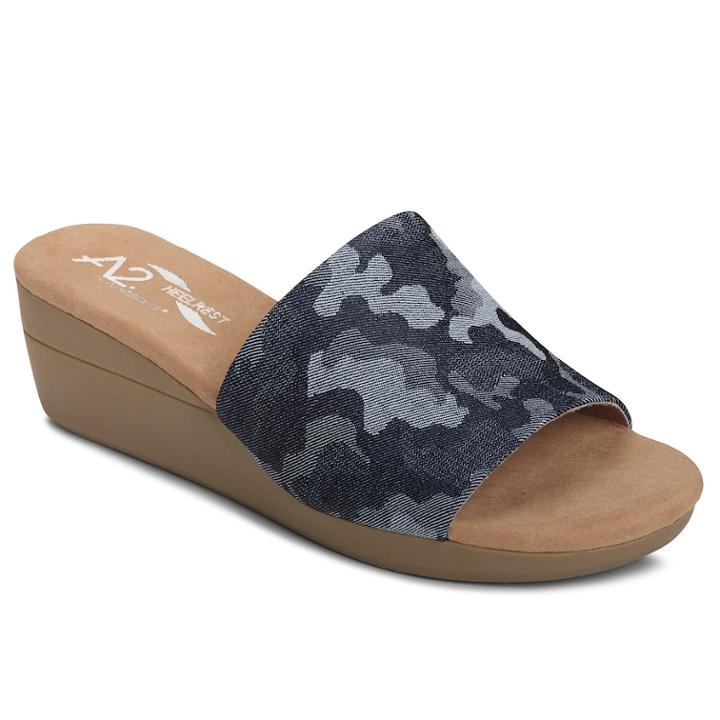 A2 By Aerosoles Sunflower Women's Wedge Sandals, Size: Medium (7.5), Med Blue