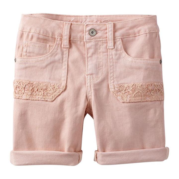 Girls Plus Size Mudd&reg; Crochet Pocket Shorts, Girl's, Size: 16 1/2, Lt Orange