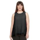 Plus Size Apt. 9&reg; Accordion-pleat Trapeze Tank, Women's, Size: 2xl, Black