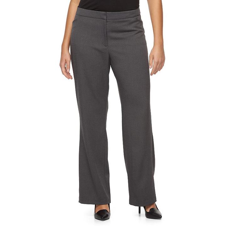 Plus Size Apt. 9&reg; Modern Fit Dress Pants, Women's, Size: 18 W, Grey