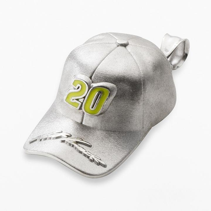 Insignia Collection Nascar Matt Kenseth Sterling Silver 20 Baseball Cap Pendant, Adult Unisex, Yellow