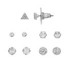 Lc Lauren Conrad Pave Geometric Nickel Free Stud Earring Set, Women's, Silver