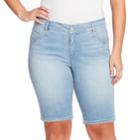 Plus Size Gloria Vanderbilt Jessa Bermuda Shorts, Women's, Size: 22 W, Light Blue