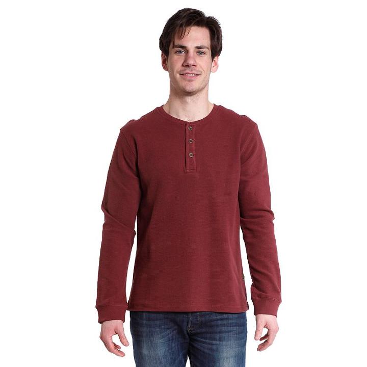Men's Stanley Classic-fit Waffle-knit Henley, Size: Xxl, Red