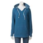 Juniors' So&reg; Hooded Notchneck Tunic, Girl's, Size: Medium, Turquoise/blue (turq/aqua)