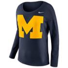 Women's Nike Michigan Wolverines Tailgate Long-sleeve Top, Size: Small, Blue (navy)