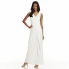 Women's Chaps Surplice Drape-front Full-length Dress, Size: 8, White