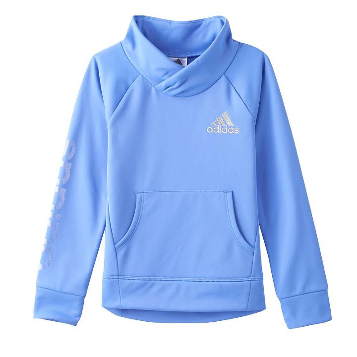 Girls 4-6x Adidas Shawl-collar Fleece-lined Performance Pullover, Girl's, Size: 6, Blue