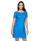 Women's Suite 7 Crochet Shift Dress, Size: 6, Dark Blue