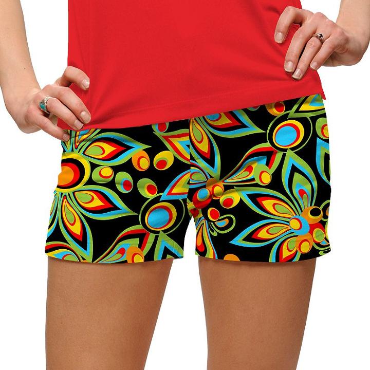 Women's Loudmouth Bright Print Mini Golf Shorts, Size: 6, Black