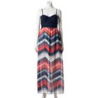 Juniors' Trixxi Lace Chiffon Maxi Dress, Teens, Size: Xs, Blue (navy)
