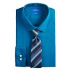 Men's Apt. 9&reg; Slim-fit Dress Shirt & Tie Set, Size: L-36/37, Dark Green