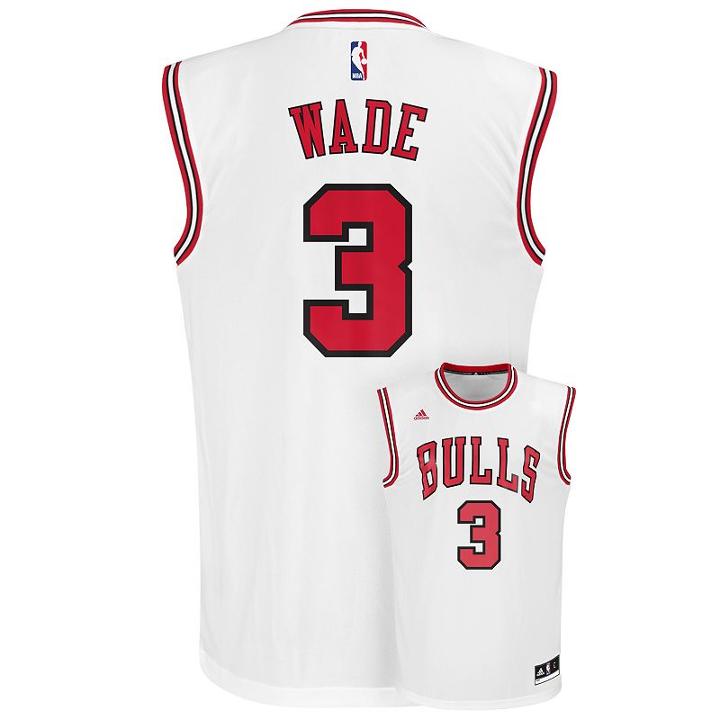 Men's Adidas Chicago Bulls Dwyane Wade Nba Replica Jersey, Size: Large, White
