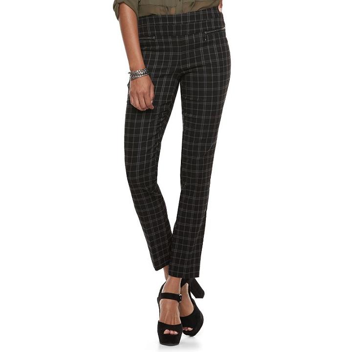 Juniors' Candie's&reg; Plaid Skinny Dress Pants, Teens, Size: Xl, Oxford