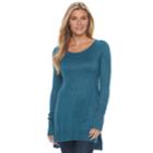 Women's Apt. 9&reg; Metallic Crewneck Sweater, Size: Xl, Turquoise/blue (turq/aqua)