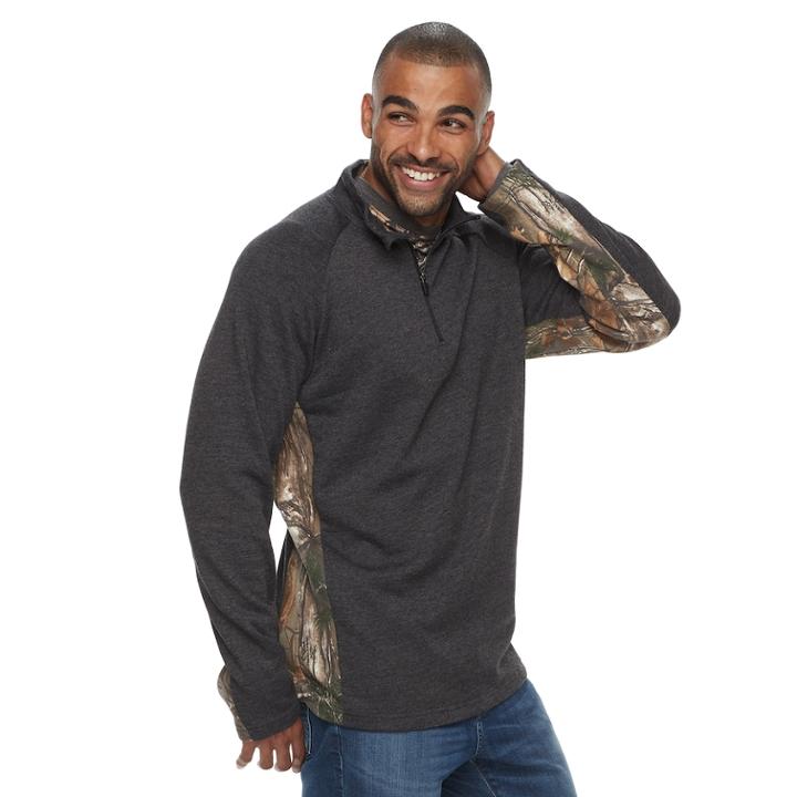 Men's Realtree Canyon Quarter-zip Windshirt, Size: Medium, Black