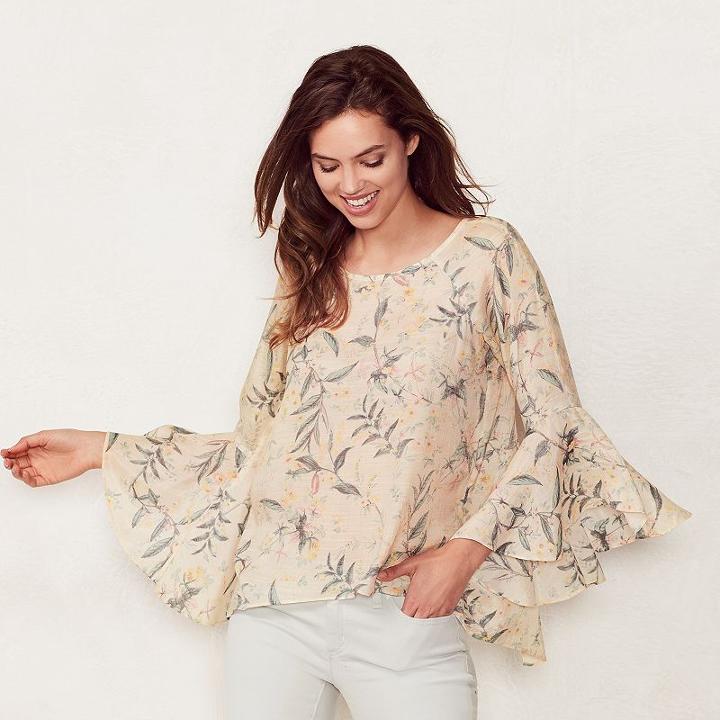 Women's Lc Lauren Conrad Split Back Top, Size: Xxl, Light Pink