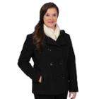 Women's Excelled Hooded Peacoat, Size: Xl, Black