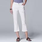 Women's Simply Vera Vera Wang Flared Crop Jeans, Size: 10, White Oth