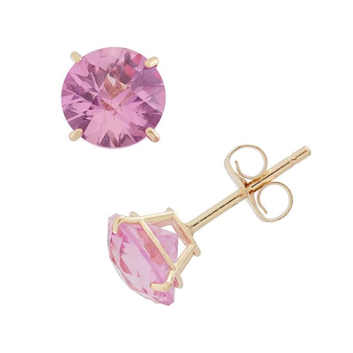 Lab-created Sapphire 10k Gold Stud Earrings, Women's