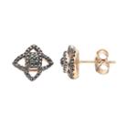 14k Rose Gold 1/4 Carat T.w. Black Diamond Star Stud Earrings, Women's