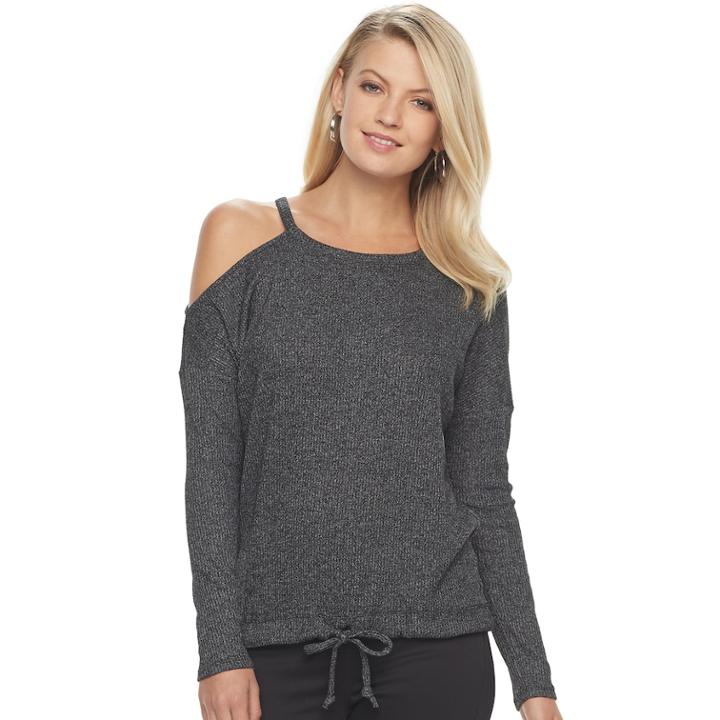 Women's Rock & Republic&reg; One-shoulder Top, Size: Medium, Med Grey