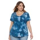 Plus Size Sonoma Goods For Life&trade; Essential V-neck Tee, Women's, Size: 1xl, Blue (navy)