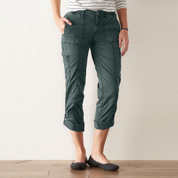 Petite Sonoma Goods For Life&trade; Cargo Convertible Pants, Women's, Size: 16 Petite, Grey