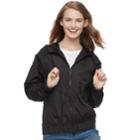 Juniors' Unionbay Marcie Hooded Windbreaker Jacket, Teens, Size: Small, Black