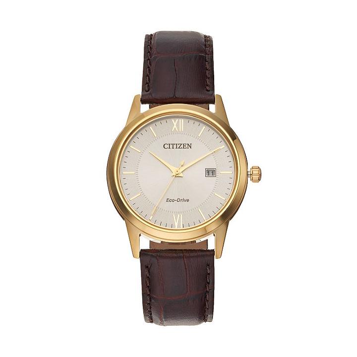 Citizen Eco-drive Men's Leather Watch - Aw1232-04a