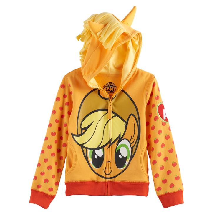 Girls 4-6x My Little Pony Applejack 3d Mane & Ears Hoodie, Size: 4, Brt Orange