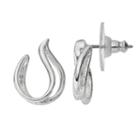 Napier Crisscross Teardrop Nickel Free Hoop Earrings, Women's, Silver