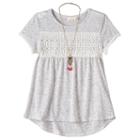 Girls 7-16 Self Esteem Nep Crochet Top With Necklace, Girl's, Size: Xl, White Oth