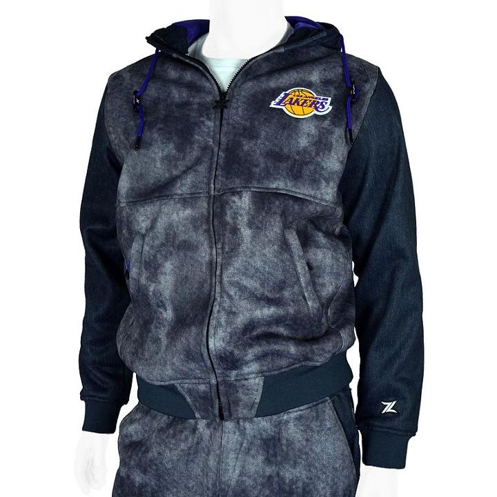 Men's Zipway Los Angeles Lakers Denim Effect Fleece Hoodie, Size: Large, Ovrfl Oth