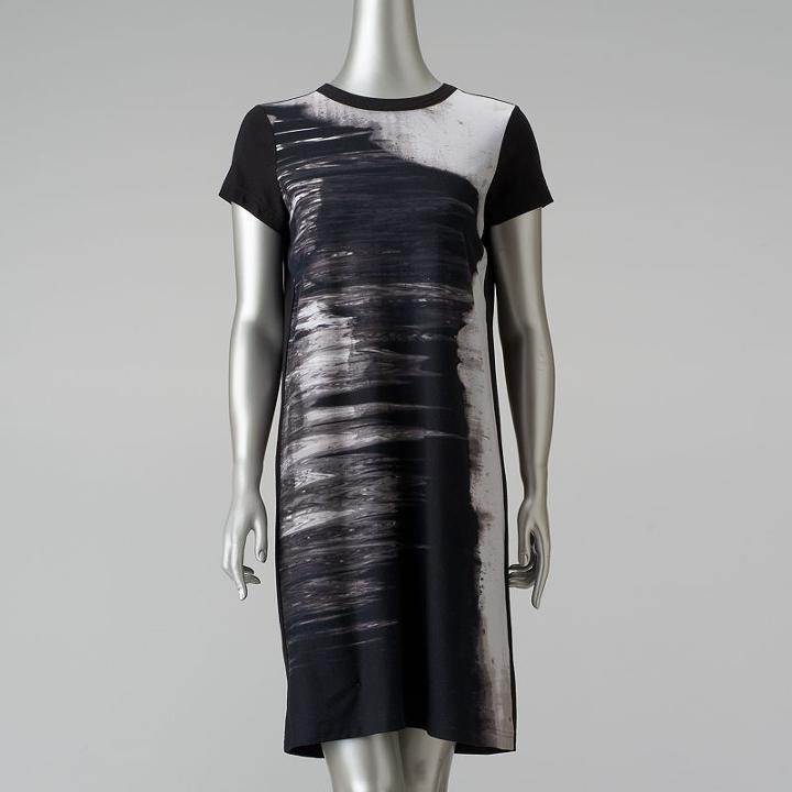 Women's Simply Vera Vera Wang Mixed-media T-shirt Dress, Size: Large, Oxford