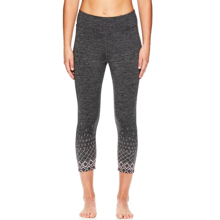 Women's Gaiam Prism Graphic Yoga Capri Leggings, Size: Xs, White