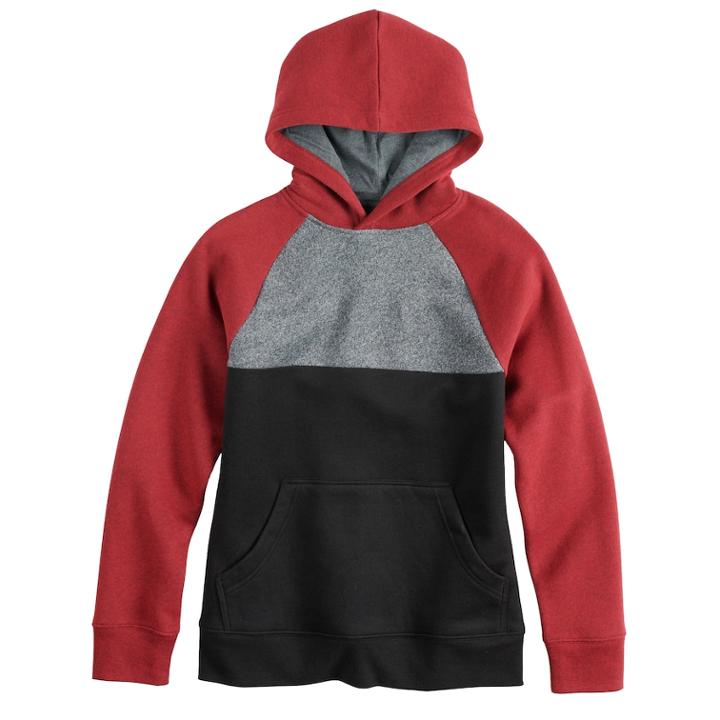 Boys 8-20 Urban Pipeline&reg; Fleece Colorblock Hoodie, Size: Large, Med Red