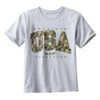 Boys 8-20 Camouflage Usa Tee, Boy's, Size: Xl, Med Grey