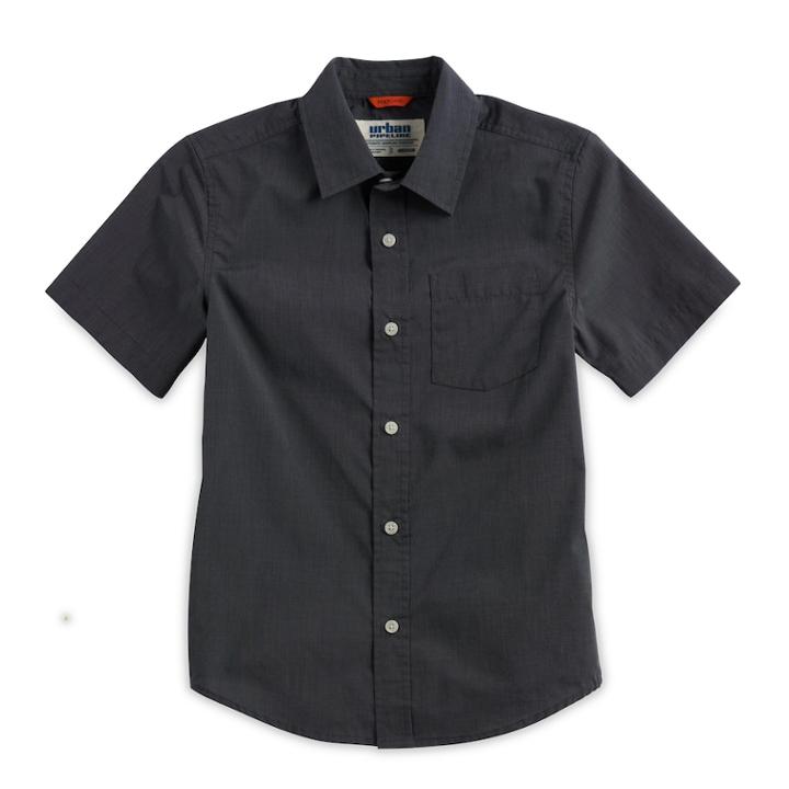 Boys 8-20 Urban Pipeline&reg; Max Wear Textured Button-down Shirt, Size: Medium, Black