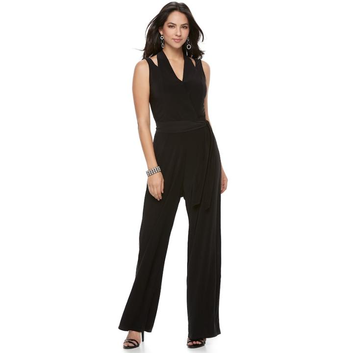 Women's Jennifer Lopez Cutout Jumpsuit, Size: Xxl, Black