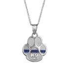 Insignia Collection Sterling Silver K9 Unit Paw Pendant Necklace, Women's, Size: 18, Multicolor