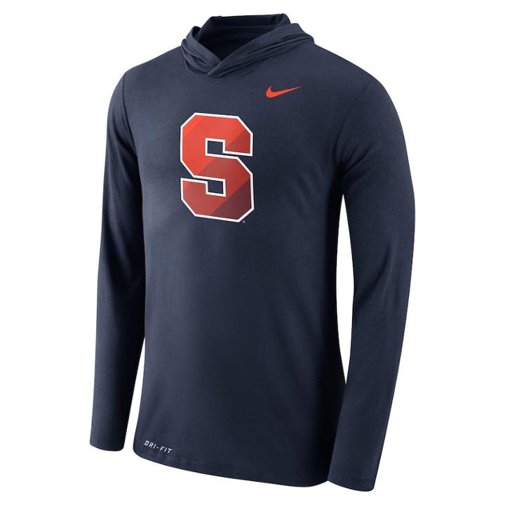 Men's Nike Syracuse Orange Dri-fit Hooded Tee, Size: Xxl, Blue (navy)